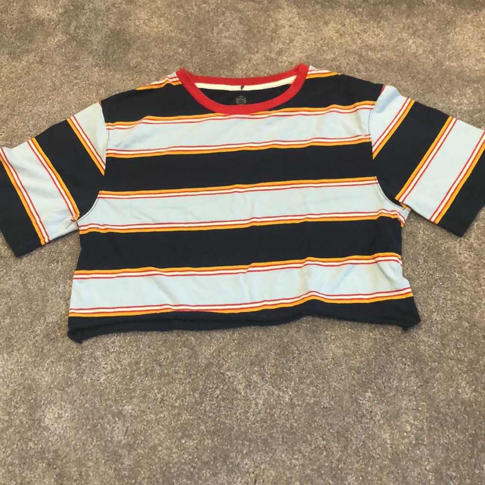 Cropped striped tee